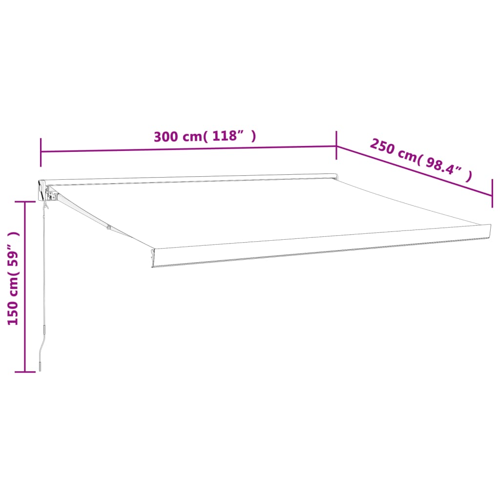 Tenda retrattile Crema con Struttura Bianca 3 x 2,5 m