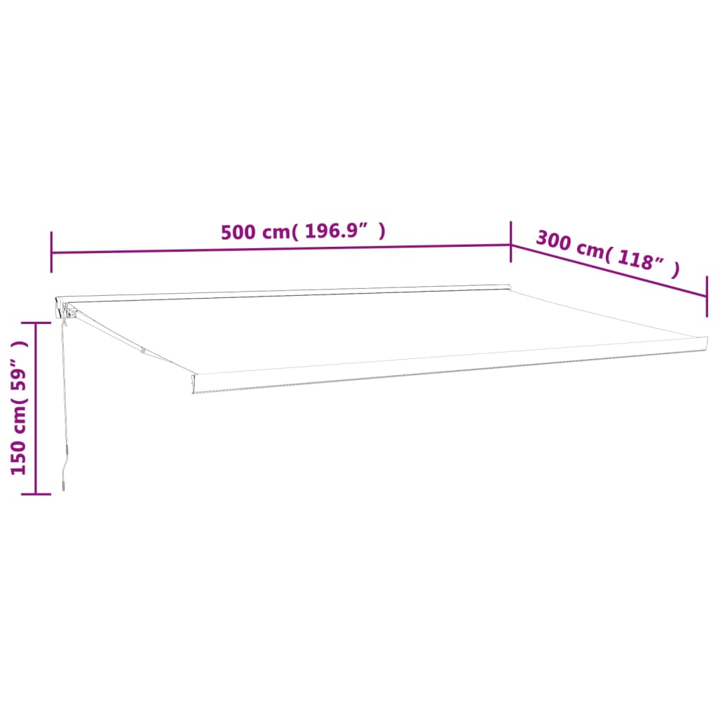 Tenda retrattile Crema con Struttura Bianca 5 x 3 m
