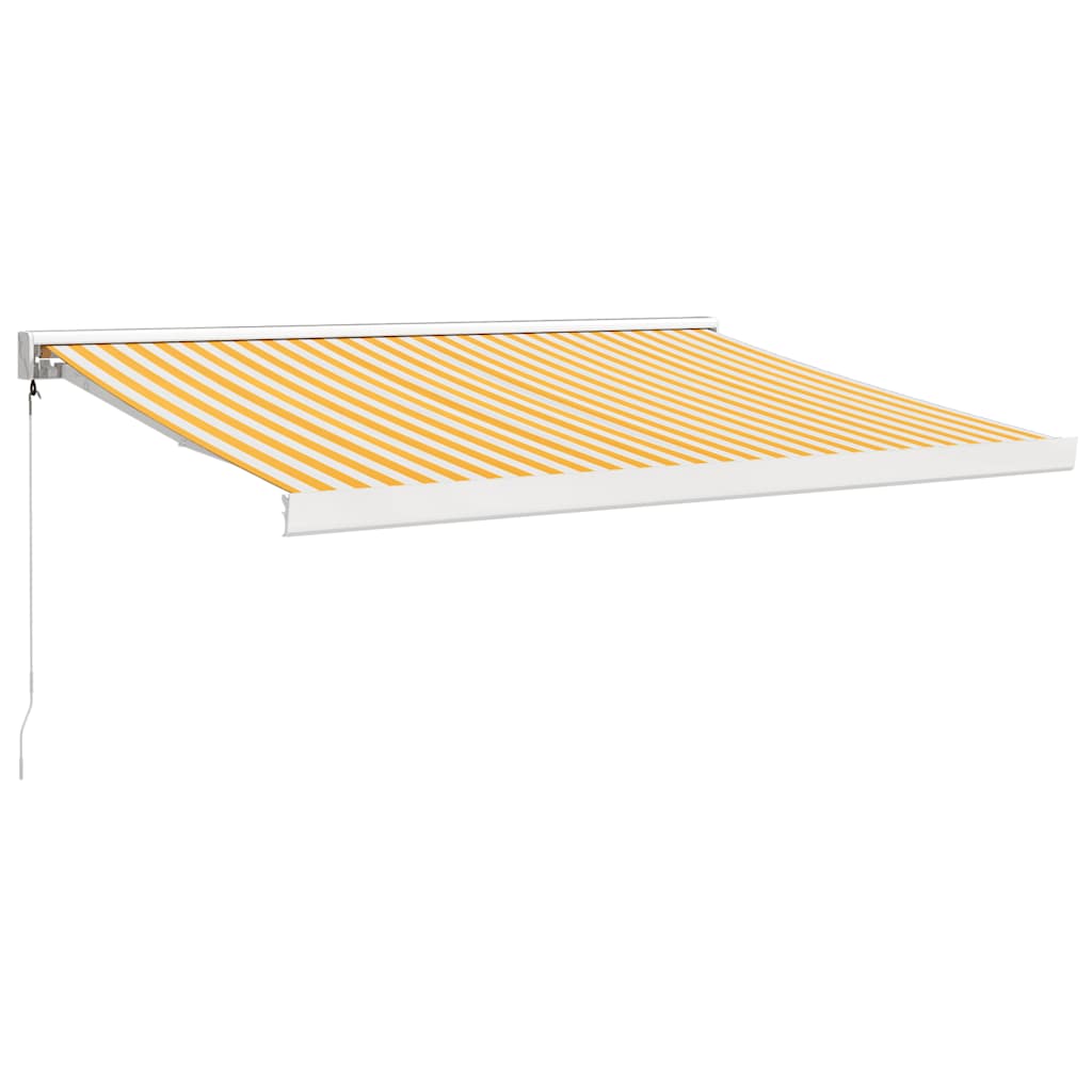 Tenda retrattile Giallo e Bianco con Struttura Bianca