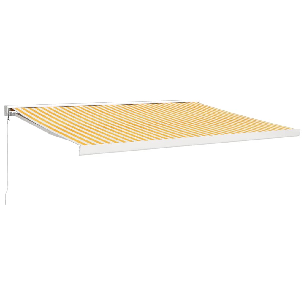Tenda retrattile Giallo e Bianco con Struttura Bianca 4,5 × 3 m
