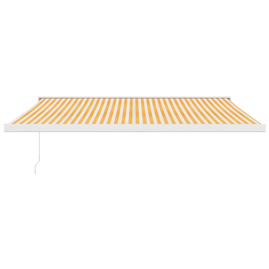 Tenda retrattile Giallo e Bianco con Struttura Bianca 4,5 × 3 m