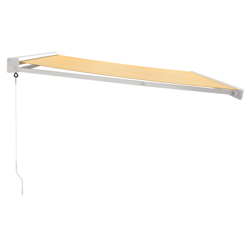 Tenda retrattile Giallo e Bianco con Struttura Bianca 4,5 × 3 m