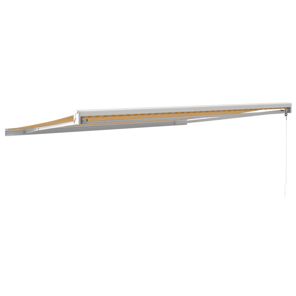 Tenda retrattile Giallo e Bianco con Struttura Bianca 4,5 × 3 m