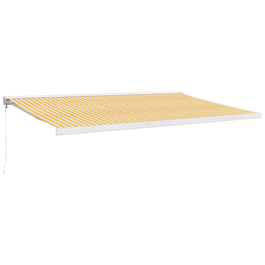 Tenda retrattile Giallo e Bianco con Struttura Bianca 5 x 3 m