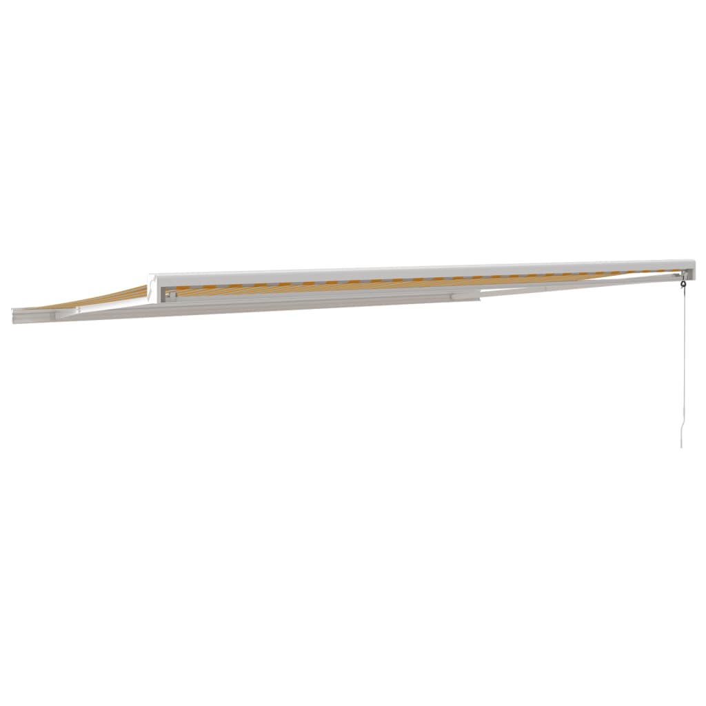 Tenda retrattile Giallo e Bianco con Struttura Bianca 5 x 3 m