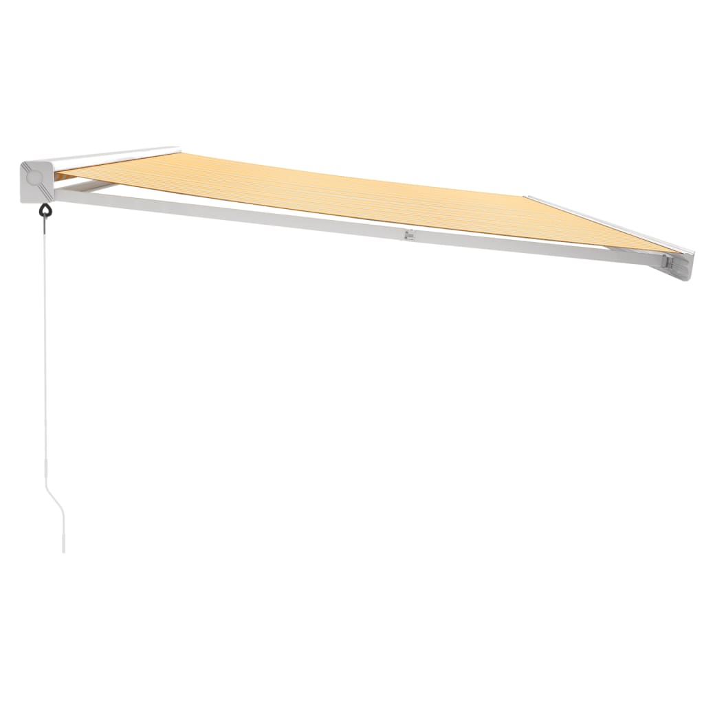 Tenda retrattile Giallo e Bianco con Struttura Bianca 5 x 3 m