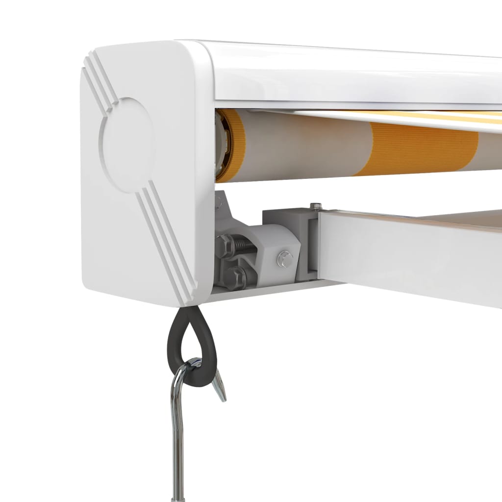Tenda retrattile Giallo e Bianco con Struttura Bianca 5 x 3 m