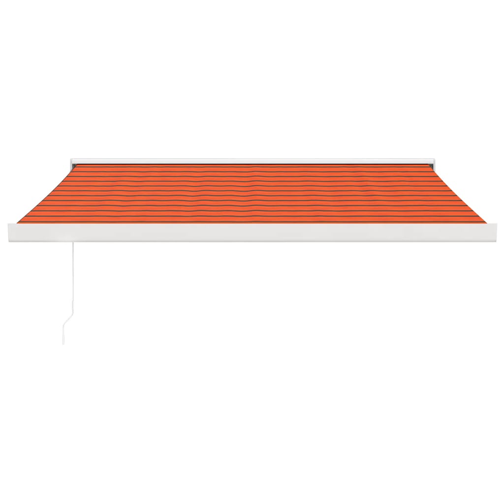 Tenda retrattile Arancione e Marrone con Struttura Bianca
