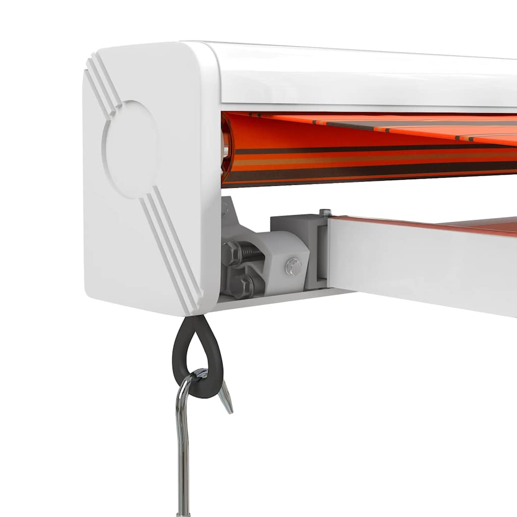 Tenda retrattile Arancione e Marrone con Struttura Bianca