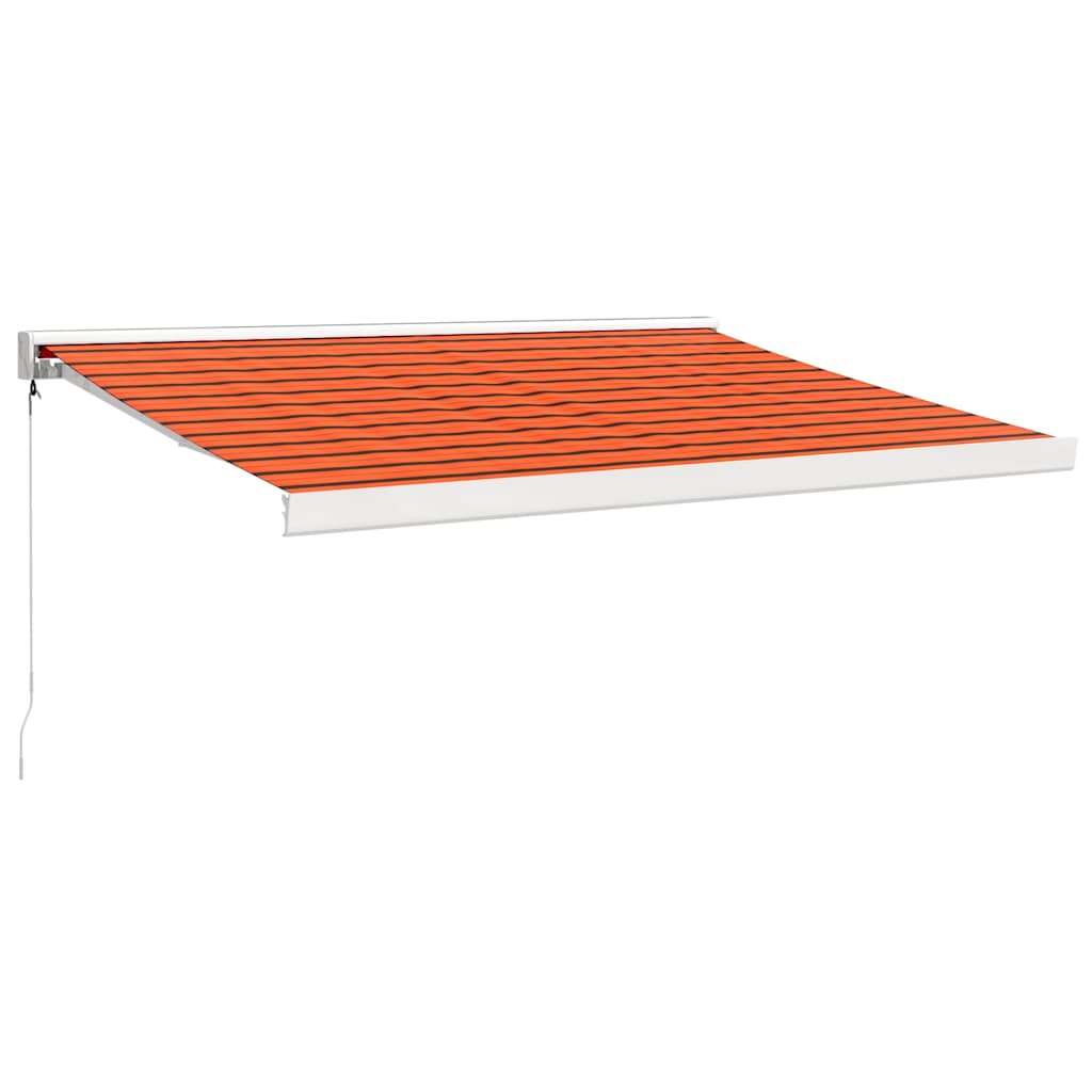Tenda retrattile Arancione e Marrone con Struttura Bianca