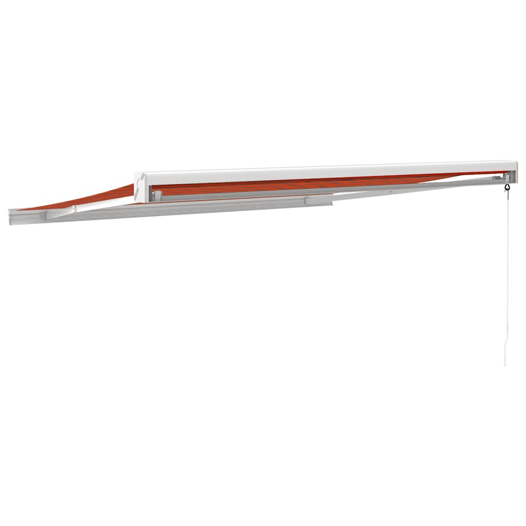 Tenda retrattile Arancione e Marrone con Struttura Bianca