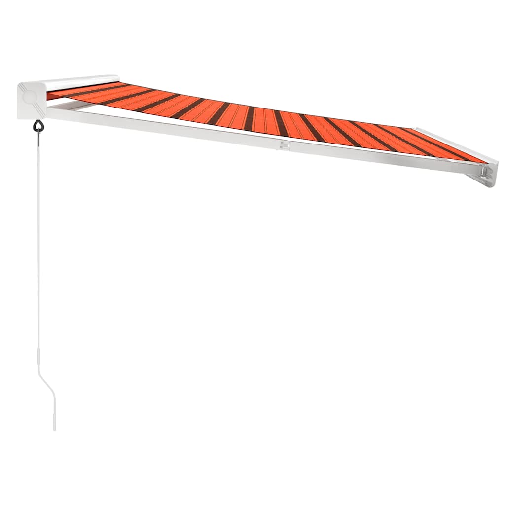 Tenda retrattile Arancione e Marrone con Struttura Bianca