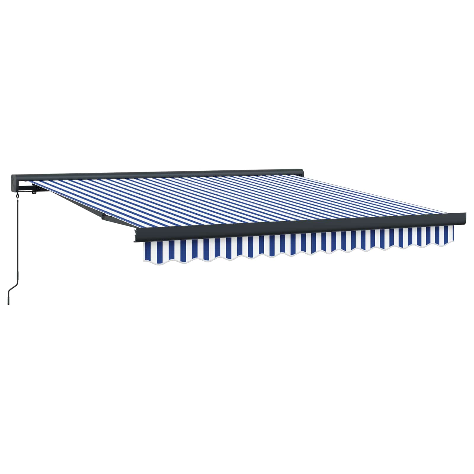 Tenda retrattile Blu e Bianco con Struttura Antracite 3 x 2,5 m