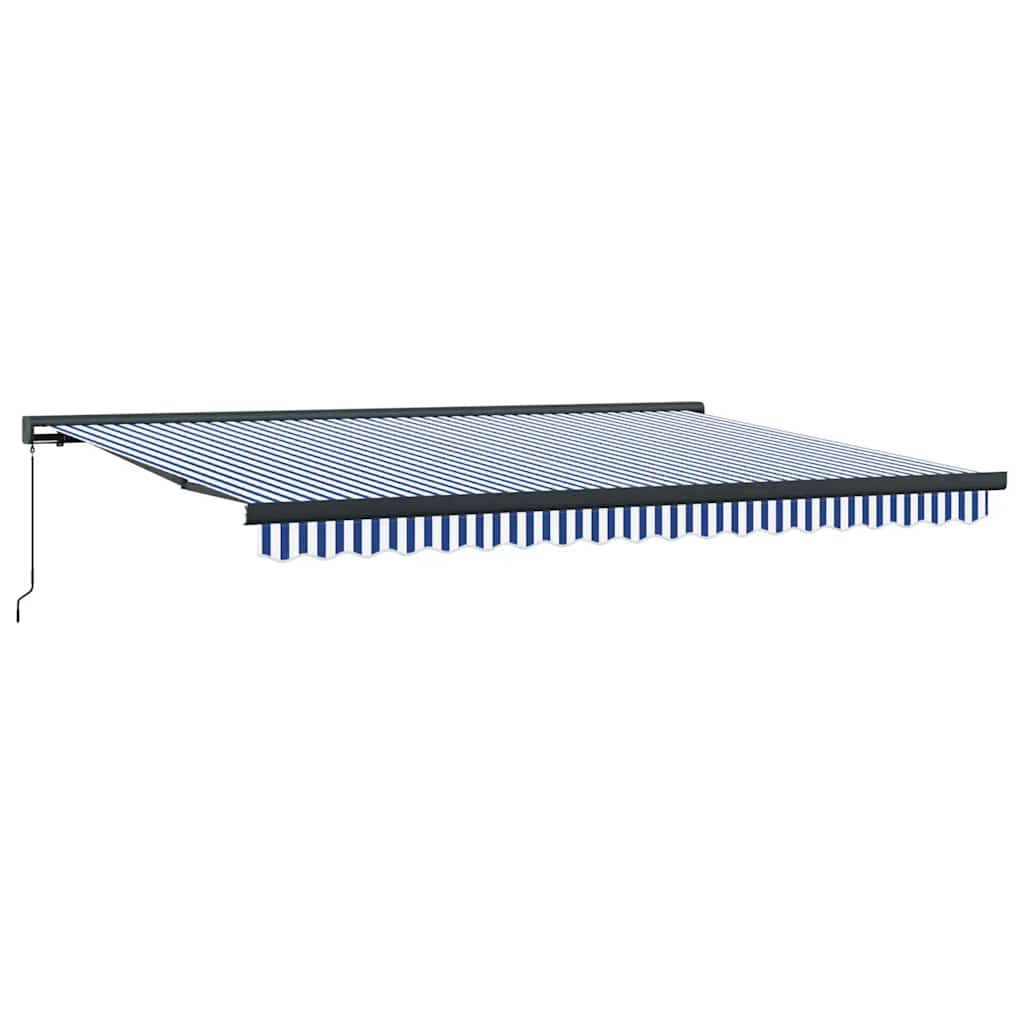 Tenda retrattile Blu e Bianco con Struttura Antracite 4 × 3 m