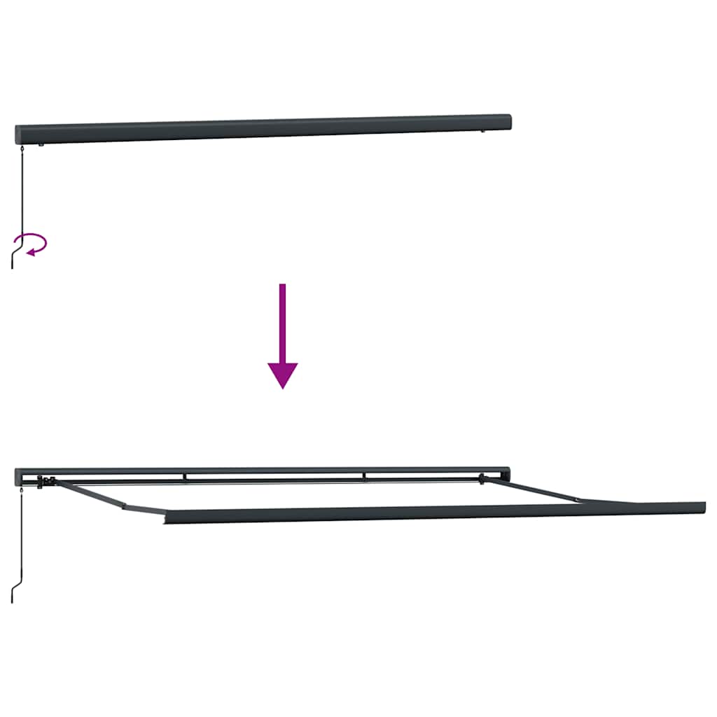 Tenda retrattile Blu e Bianco con Struttura Antracite 4,5 × 3 m