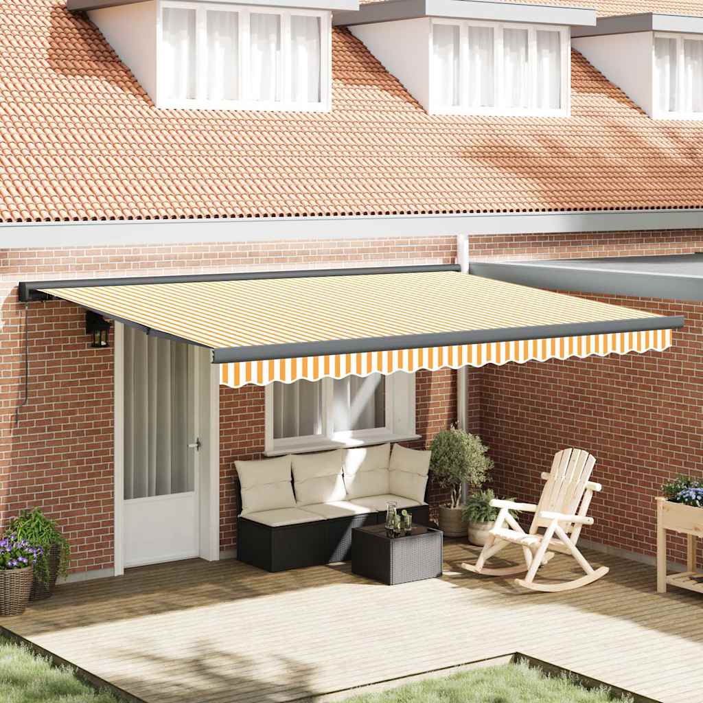Tenda retrattile Giallo e Bianco con Struttura Antracite