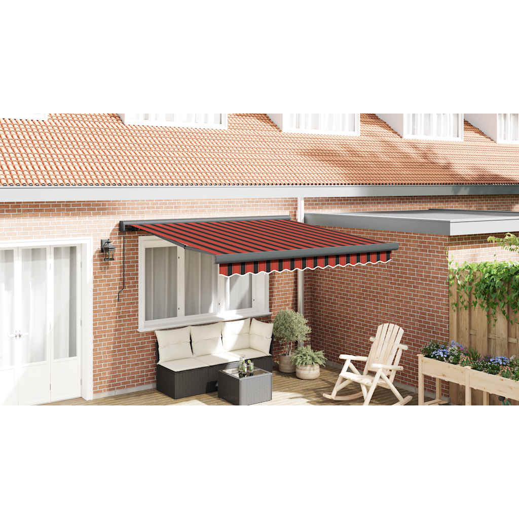 Tenda retrattile Arancione e Marrone con Struttura Antracite