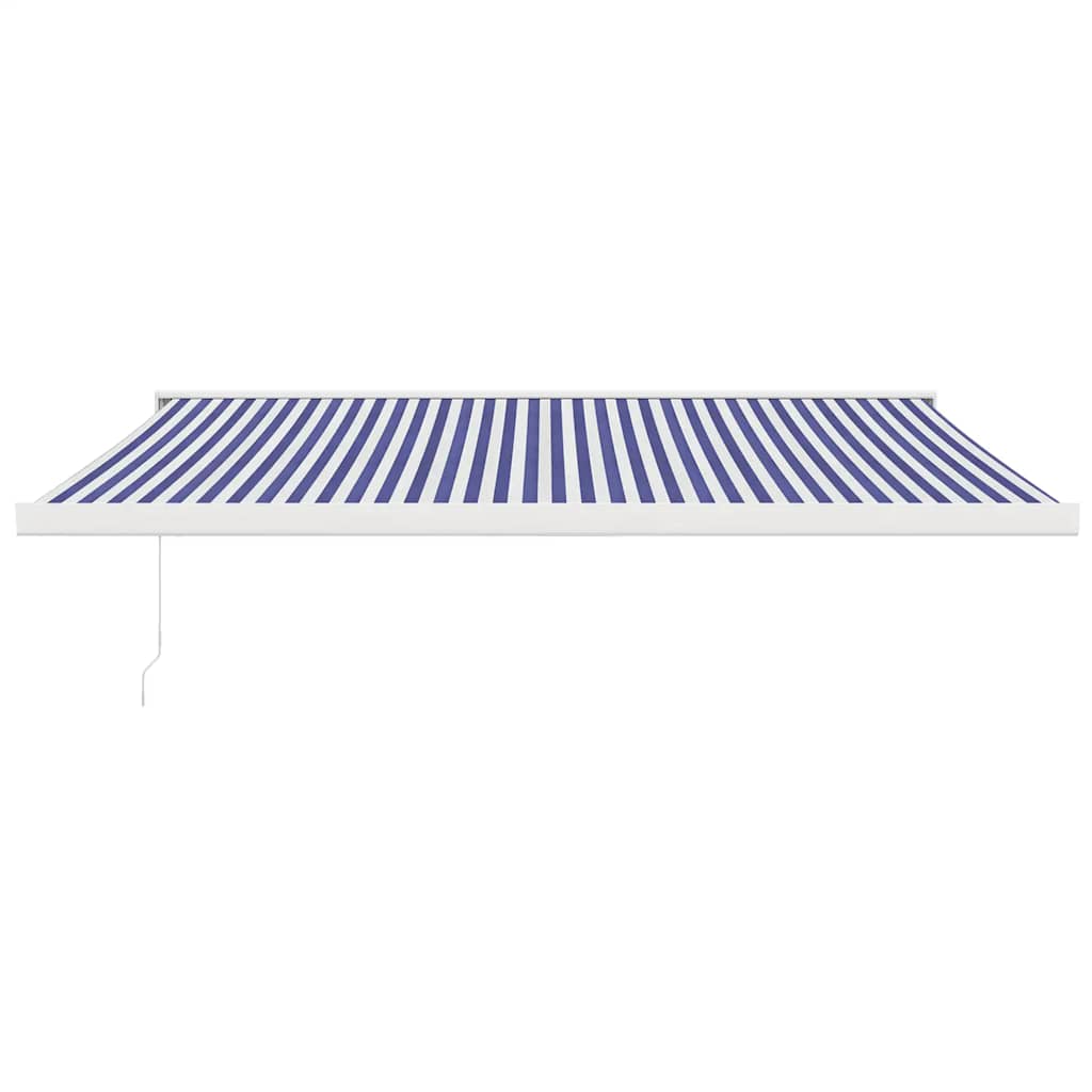 Tenda retrattile Blu e Bianco 450 × 300 cm Tessuto e Metallo