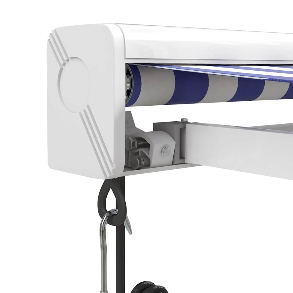 Tenda retrattile Blu e Bianco 450 × 300 cm Tessuto e Metallo