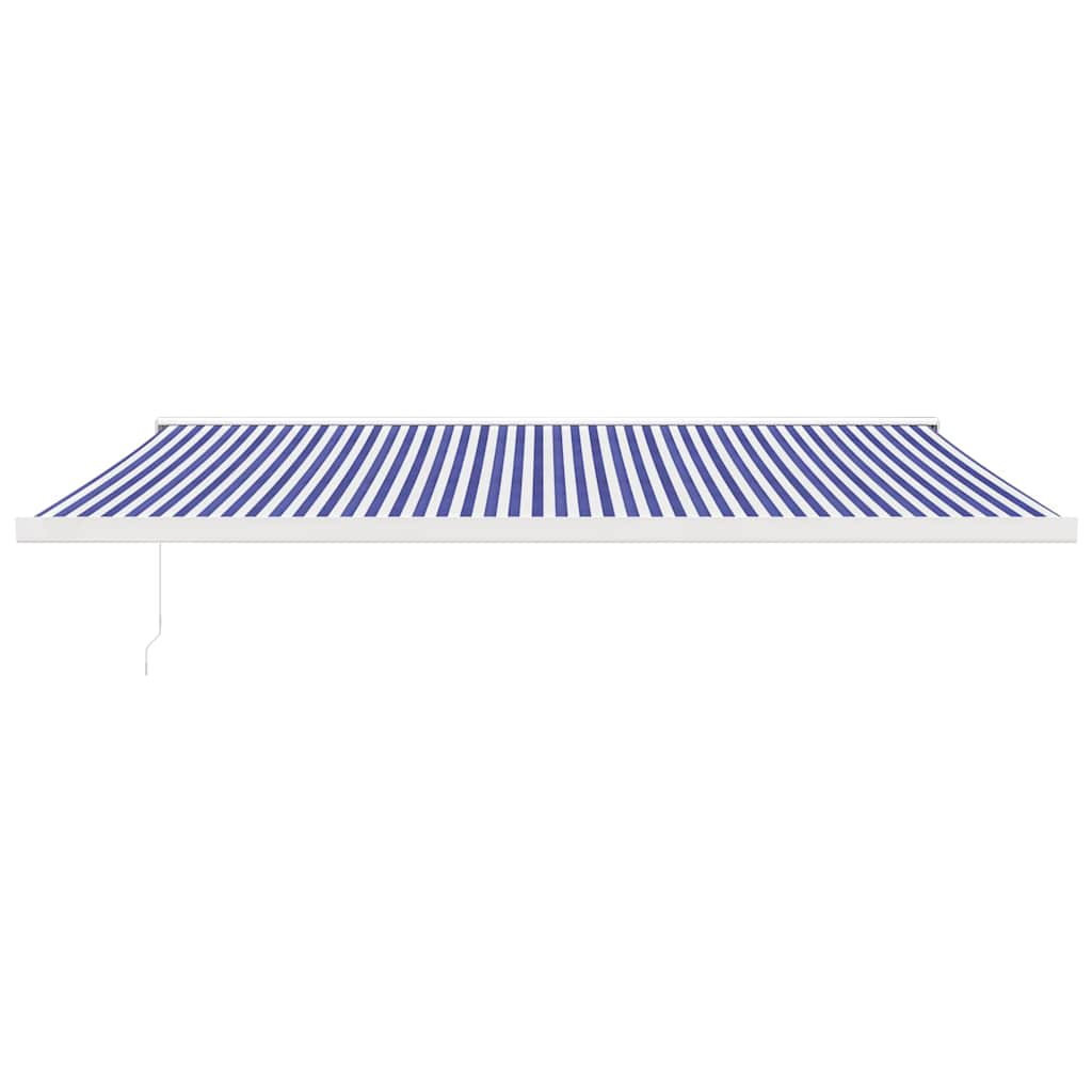 Tenda retrattile Blu e Bianco 500 × 300 cm Tessuto e Metallo