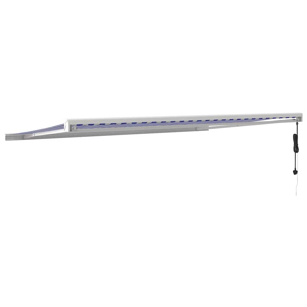 Tenda retrattile Blu e Bianco 500 × 300 cm Tessuto e Metallo