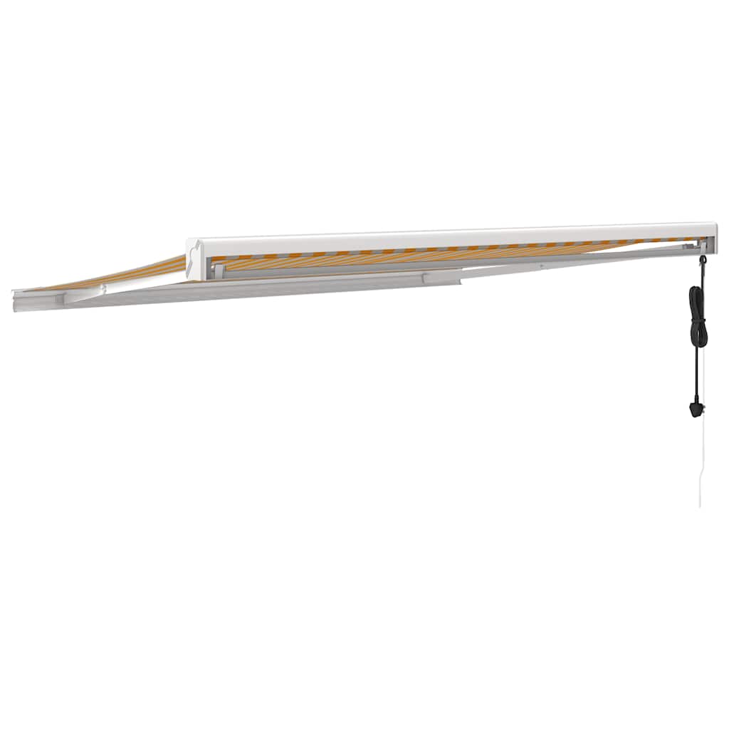 Tenda retrattile Giallo e Bianco 300 x 250 cm Tessuto e Metallo