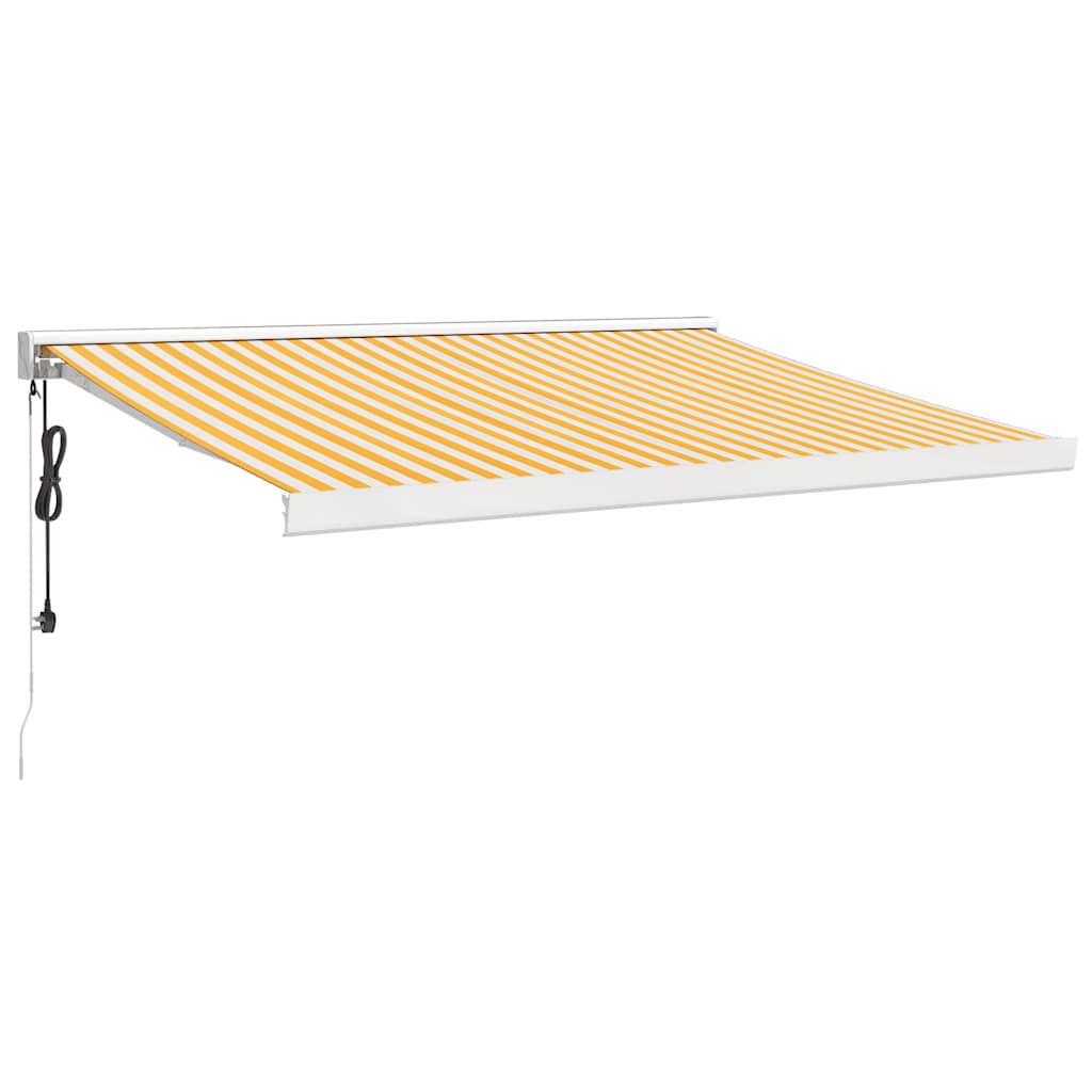 Tenda retrattile Giallo e Bianco 350 x 250 cm Tessuto e Metallo