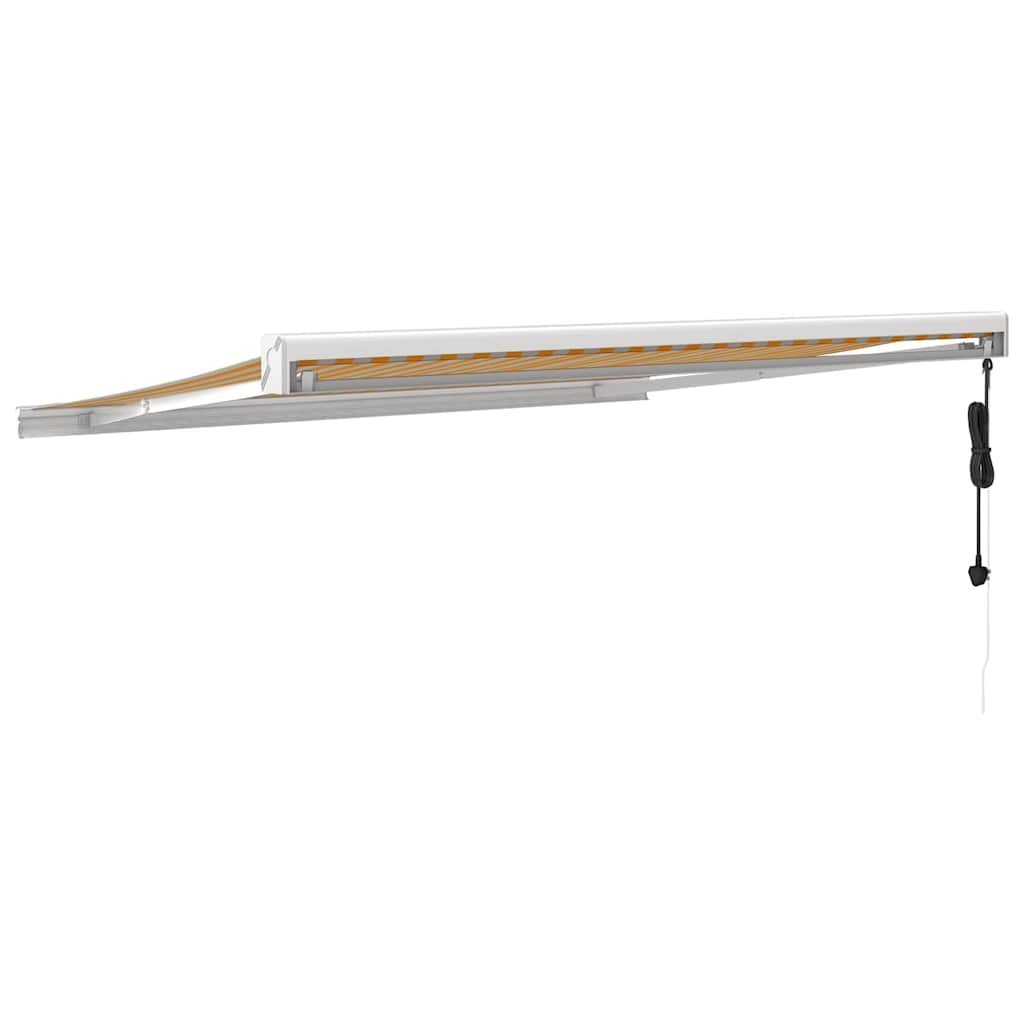Tenda retrattile Giallo e Bianco 350 x 250 cm Tessuto e Metallo