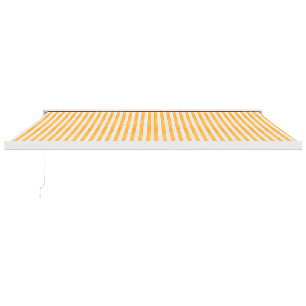 Tenda retrattile Giallo e Bianco 400 × 300 cm Tessuto e Metallo