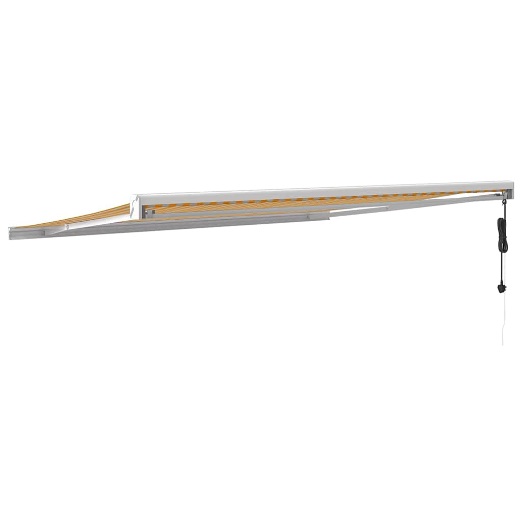 Tenda retrattile Giallo e Bianco 400 × 300 cm Tessuto e Metallo