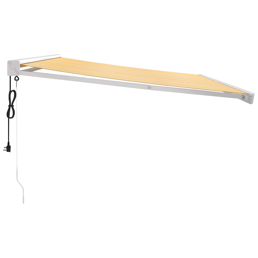 Tenda retrattile Giallo e Bianco 400 × 300 cm Tessuto e Metallo