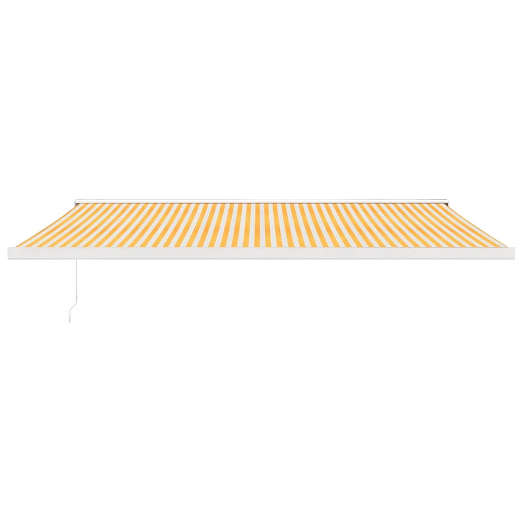 Tenda retrattile Giallo e Bianco 500 × 300 cm Tessuto e Metallo
