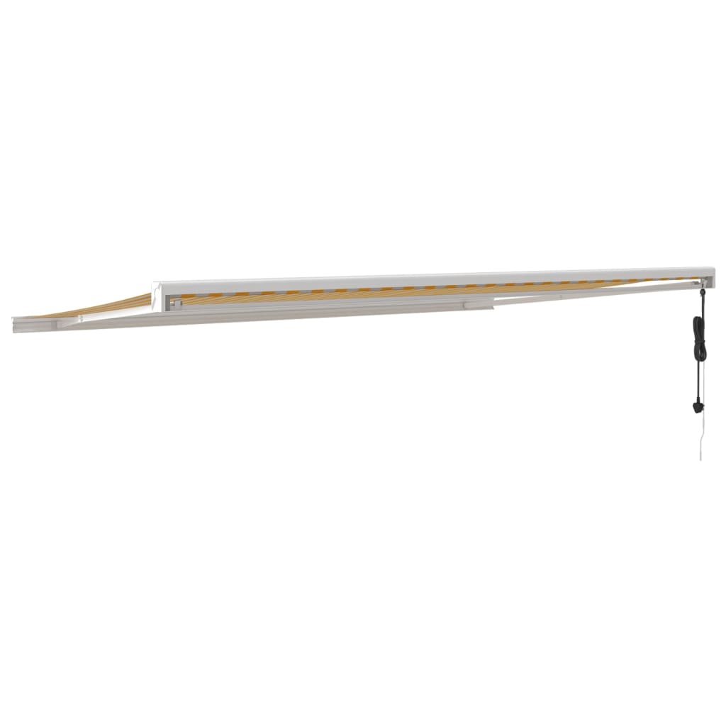 Tenda retrattile Giallo e Bianco 500 × 300 cm Tessuto e Metallo