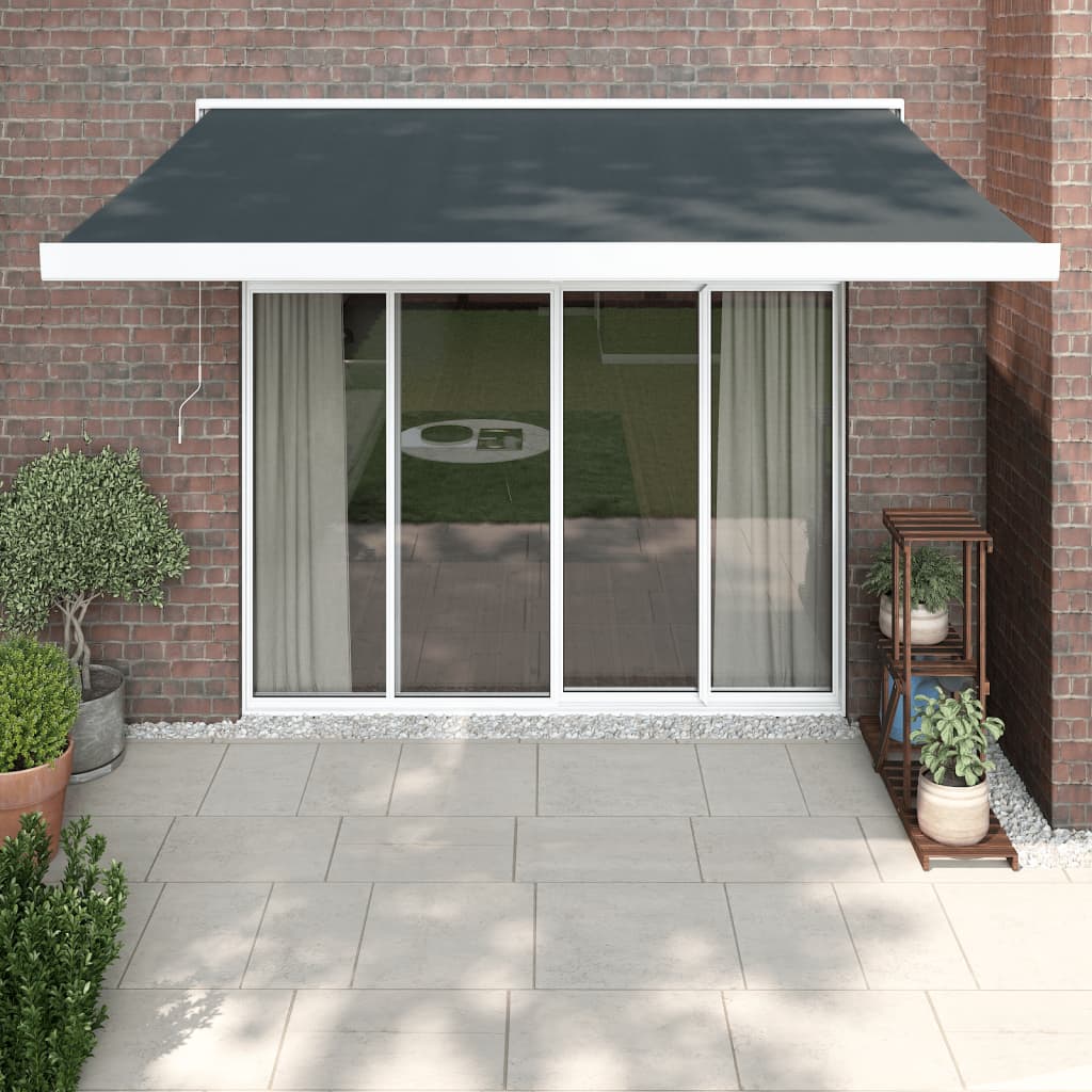 Tenda retrattile Antracite 300 x 250 cm Tessuto e Metallo