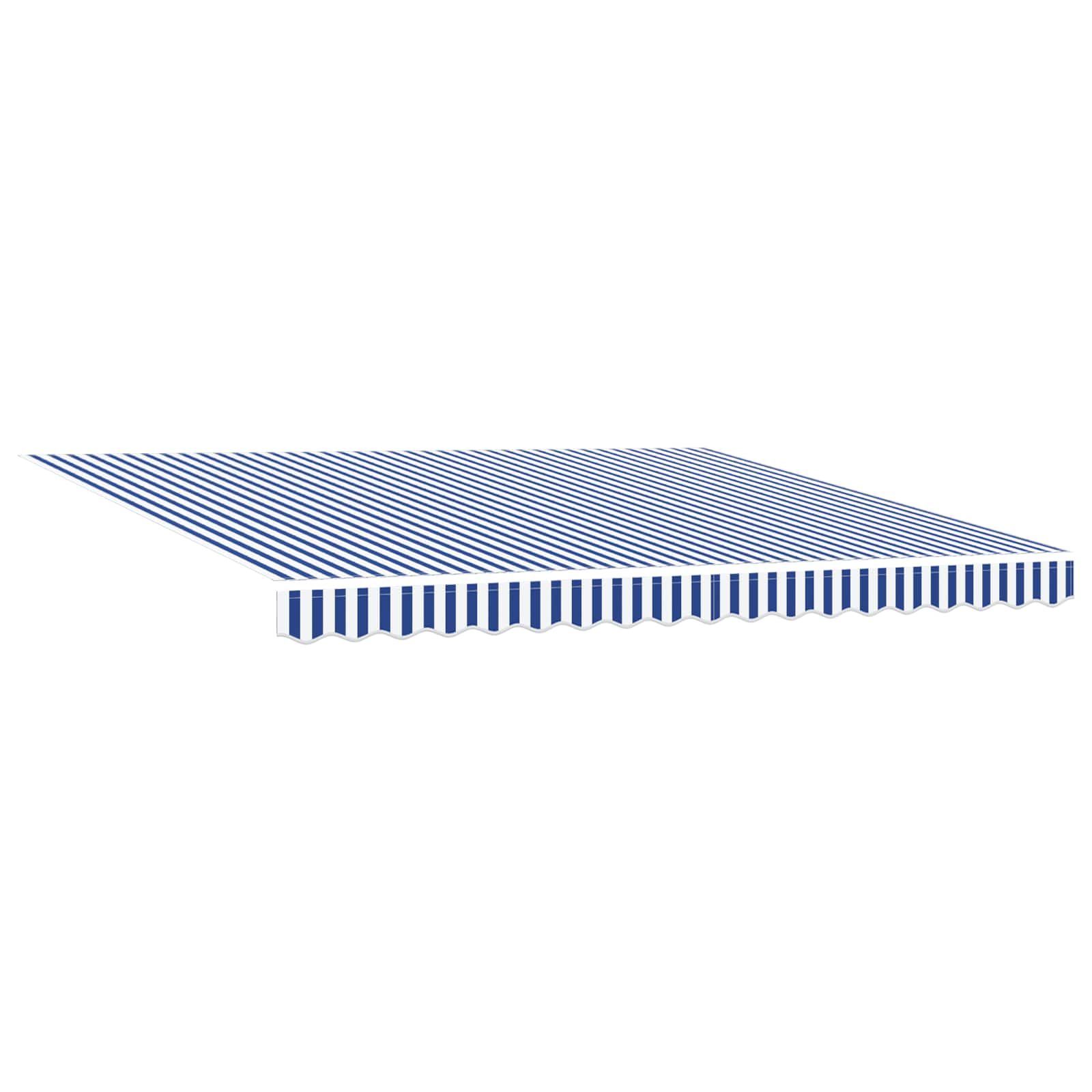 Tenda retrattile Blu e Bianco con Struttura Nera 350 x 250 cm