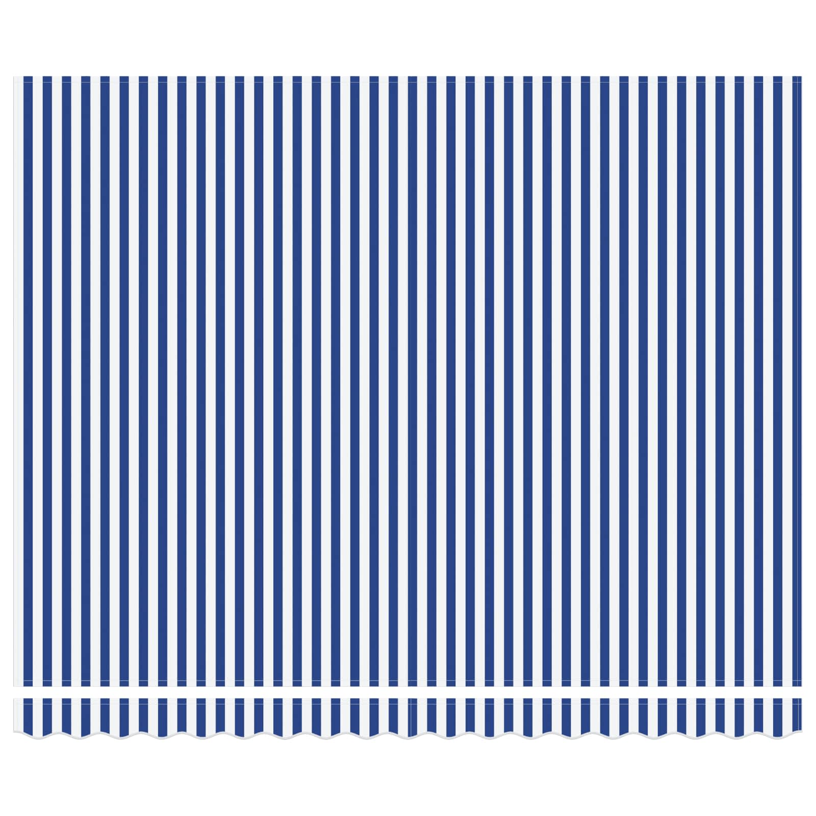 Tenda retrattile Blu e Bianco con Struttura Nera 350 x 250 cm