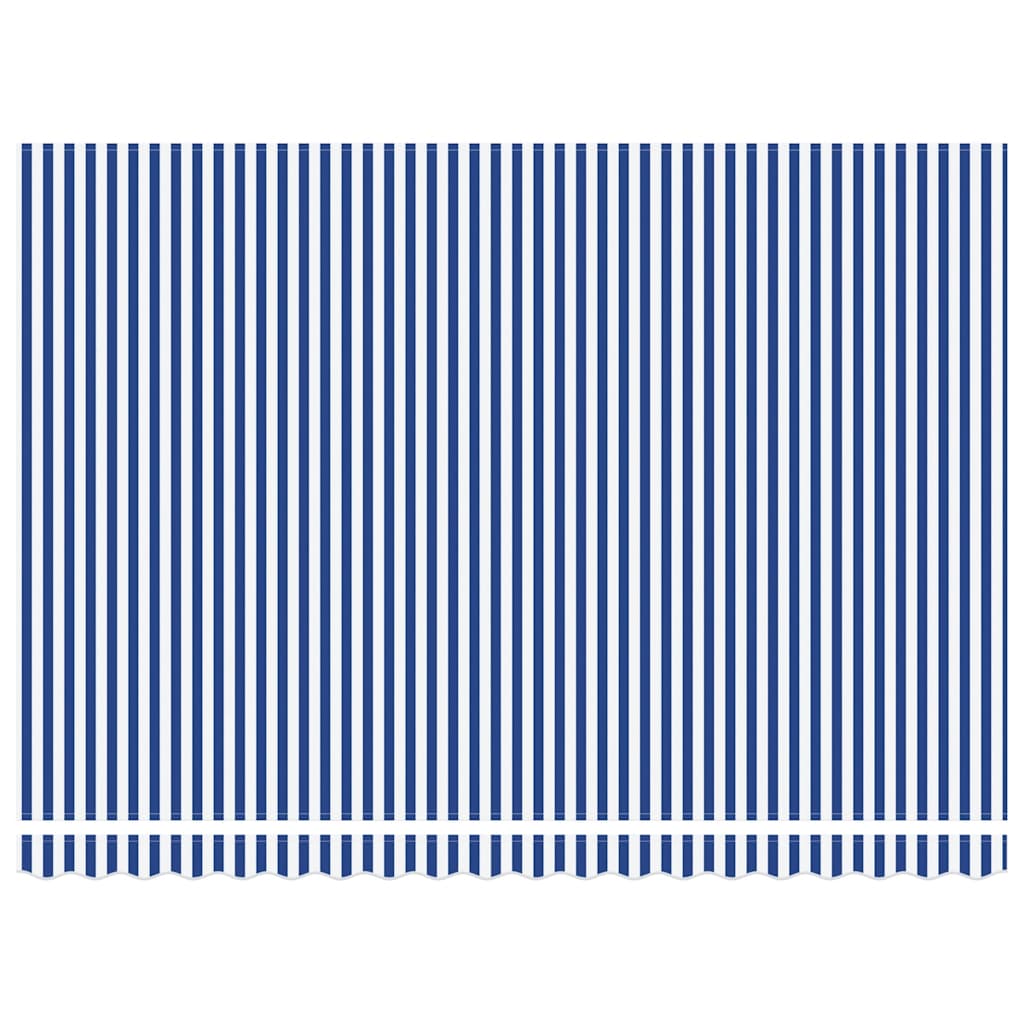 Tenda retrattile Blu e Bianco con Struttura Nera 450 × 300 cm