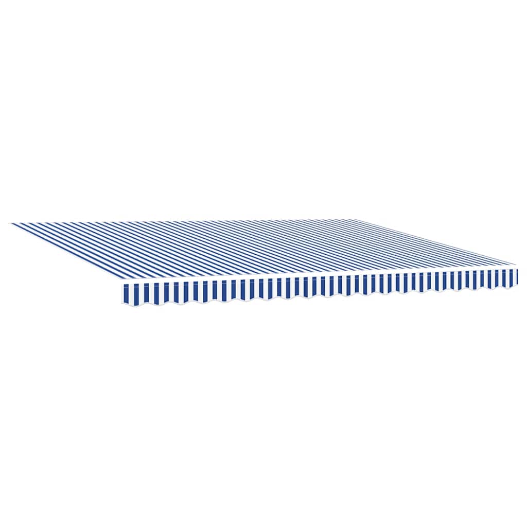 Tenda retrattile Blu e Bianco con Struttura Nera 450 × 300 cm