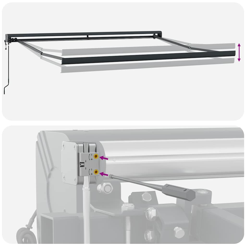 Tenda retrattile Crema con Struttura Antracite 300 x 250 cm