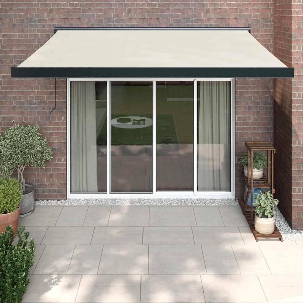 Tenda retrattile Crema con Struttura Antracite 350 x 250 cm