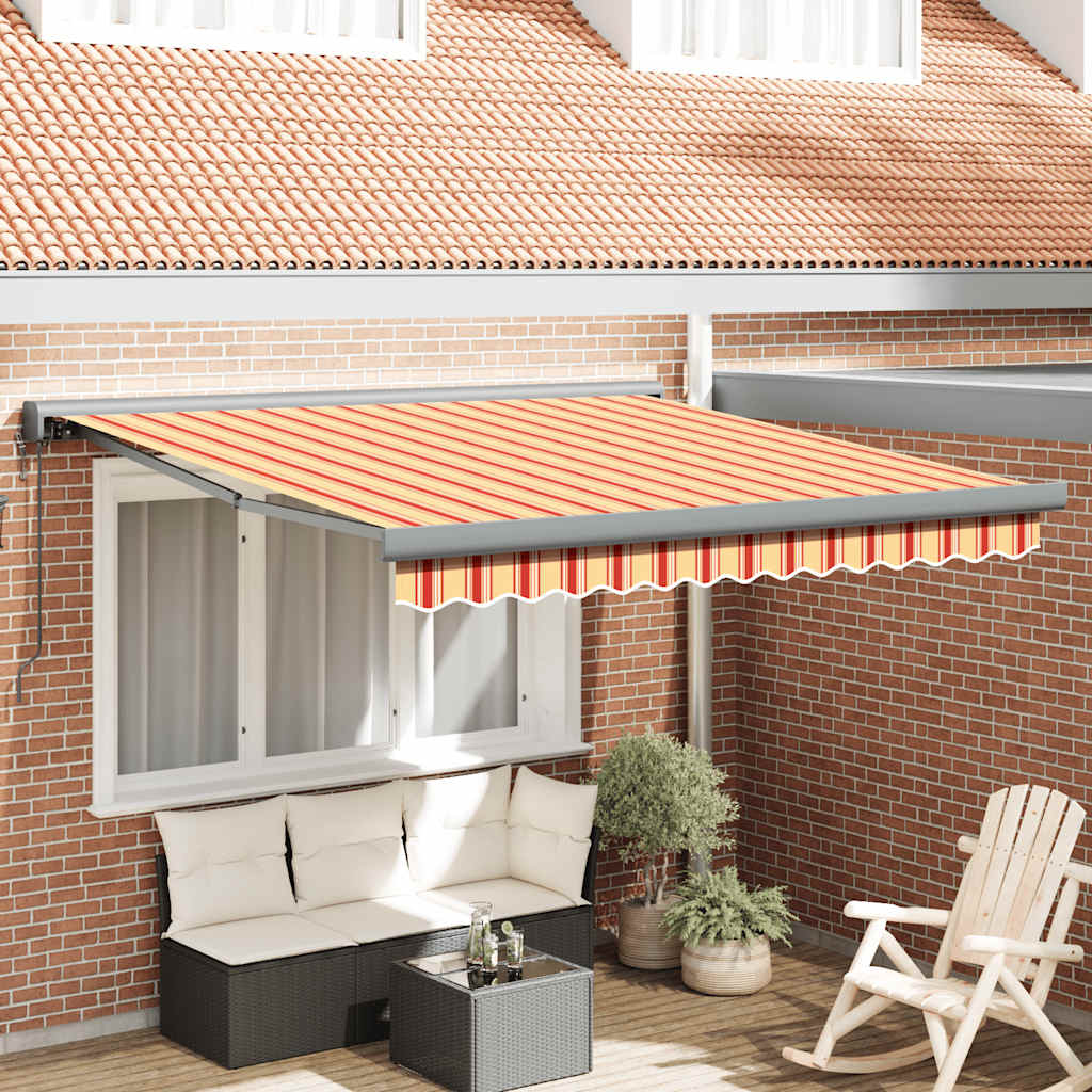 Tenda retrattile Giallo e Bianco con Struttura Antracite