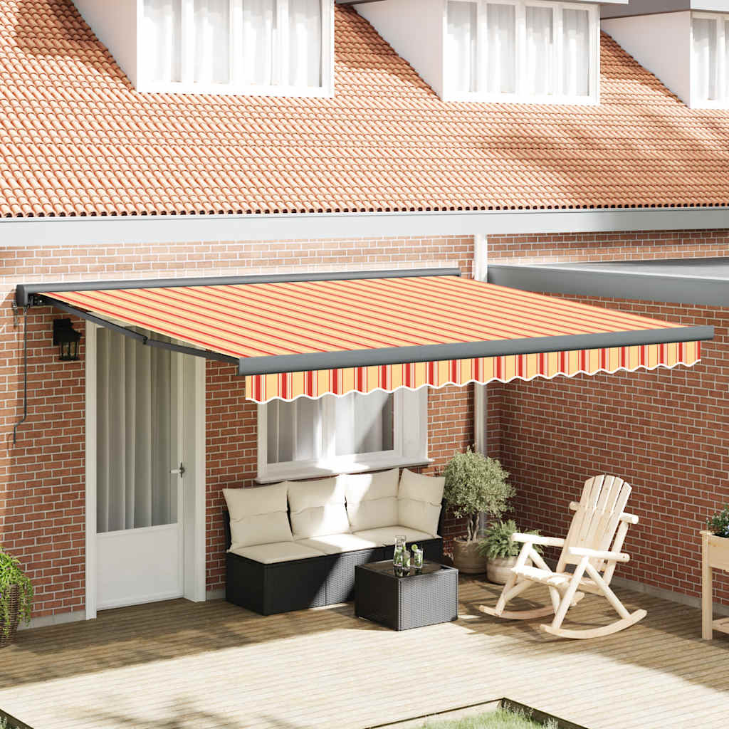 Tenda retrattile Giallo e Bianco con Struttura Antracite
