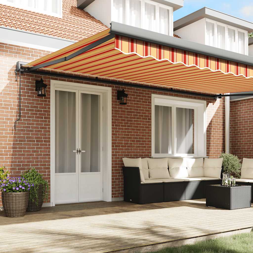 Tenda retrattile Giallo e Bianco con Struttura Antracite