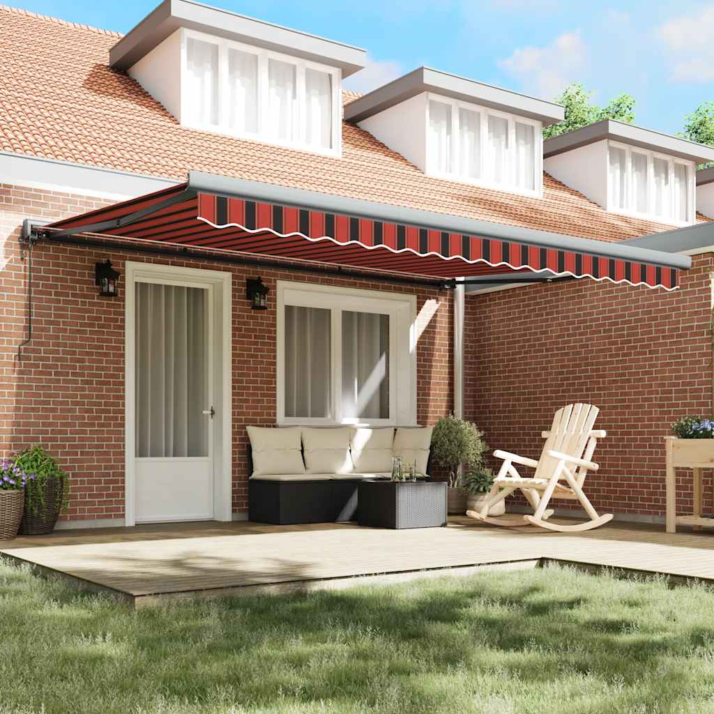 Tenda retrattile Arancione e Marrone con Struttura Antracite