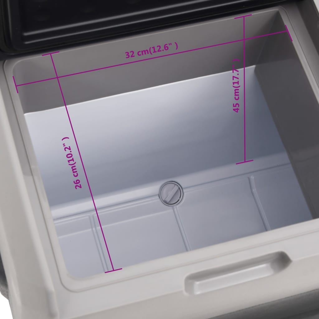 Borsa Frigo con Ruote Adattatore Nera Grigia 50 L Polipropilene