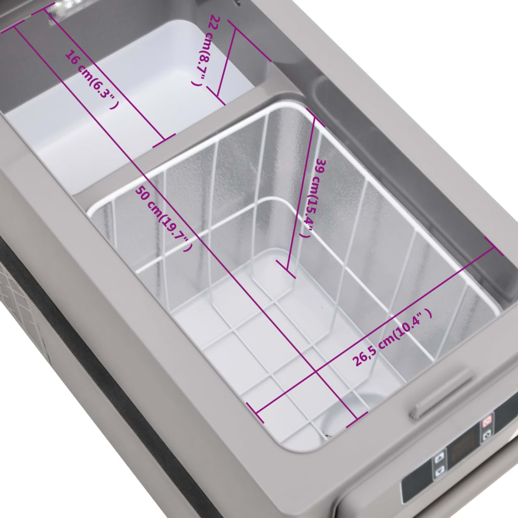 Borsa Frigo con Manico e Adattatore Nera e Grigia 55 L PP e PE