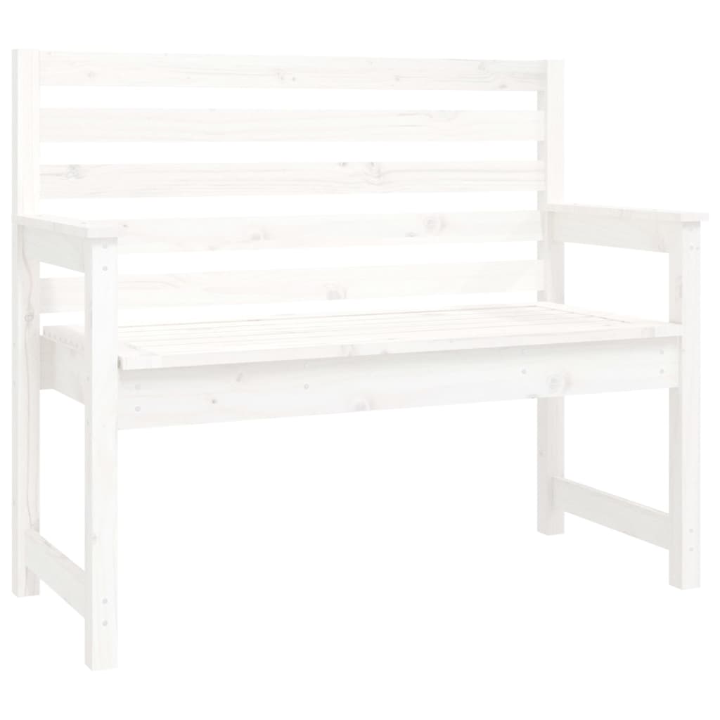 Set da Pranzo per Giardino 4pz Bianco in Legno Massello di Pino