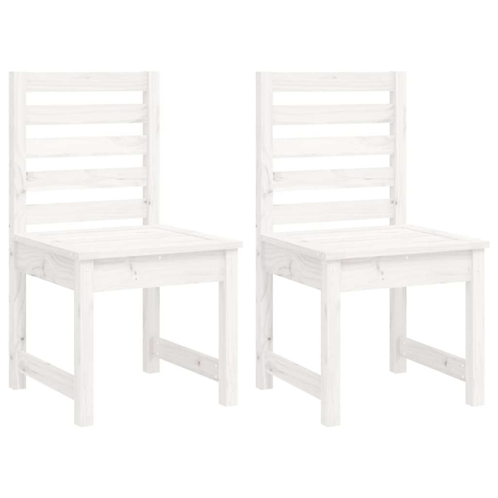 Set da Pranzo per Giardino 4pz Bianco in Legno Massello di Pino