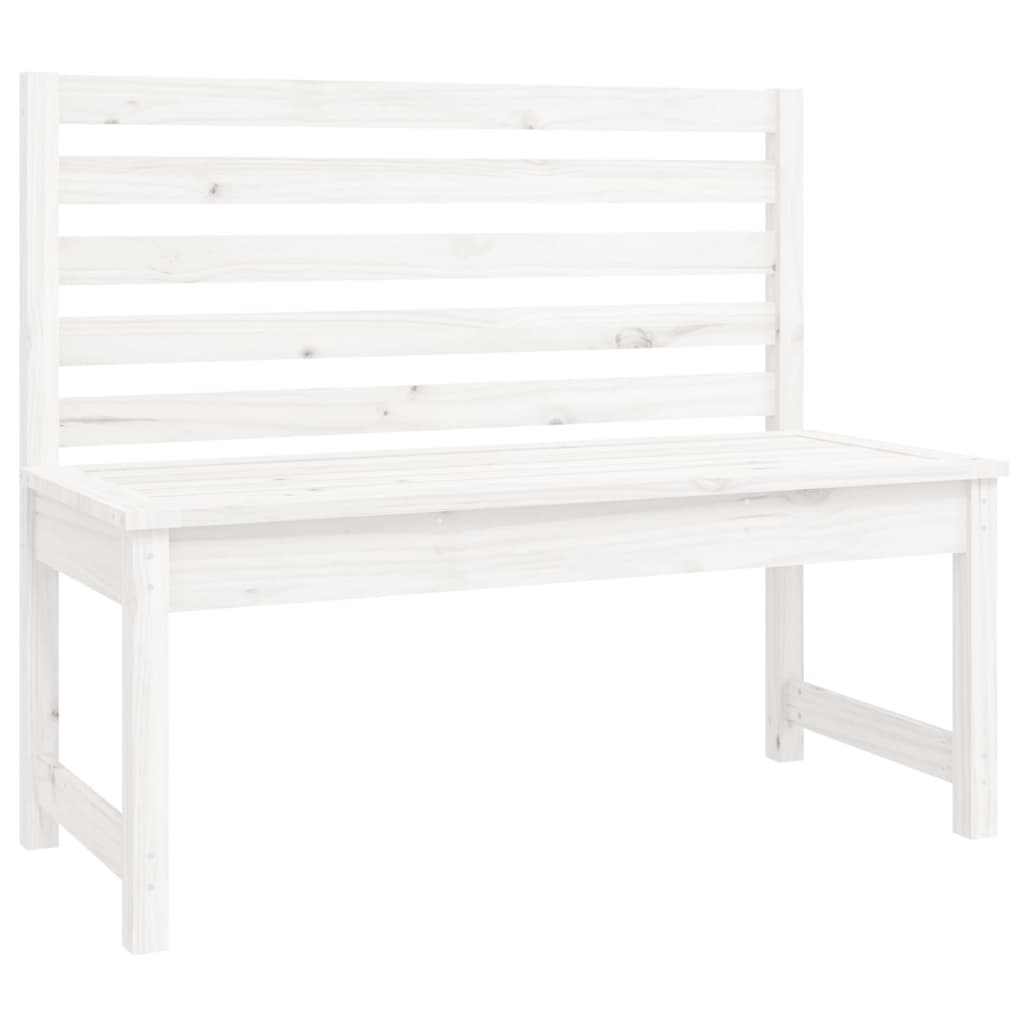 Set da Pranzo per Giardino 4pz Bianco in Legno Massello di Pino