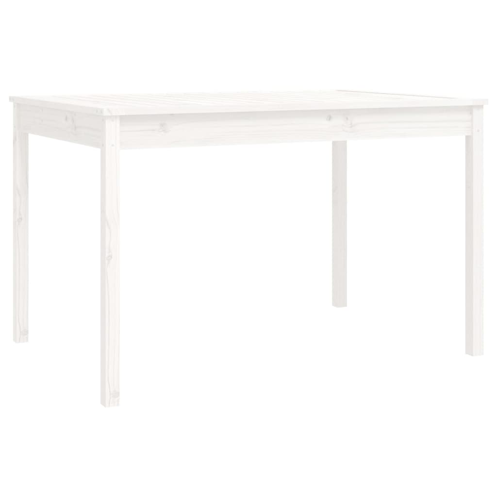 Set da Pranzo per Giardino 4pz Bianco in Legno Massello di Pino